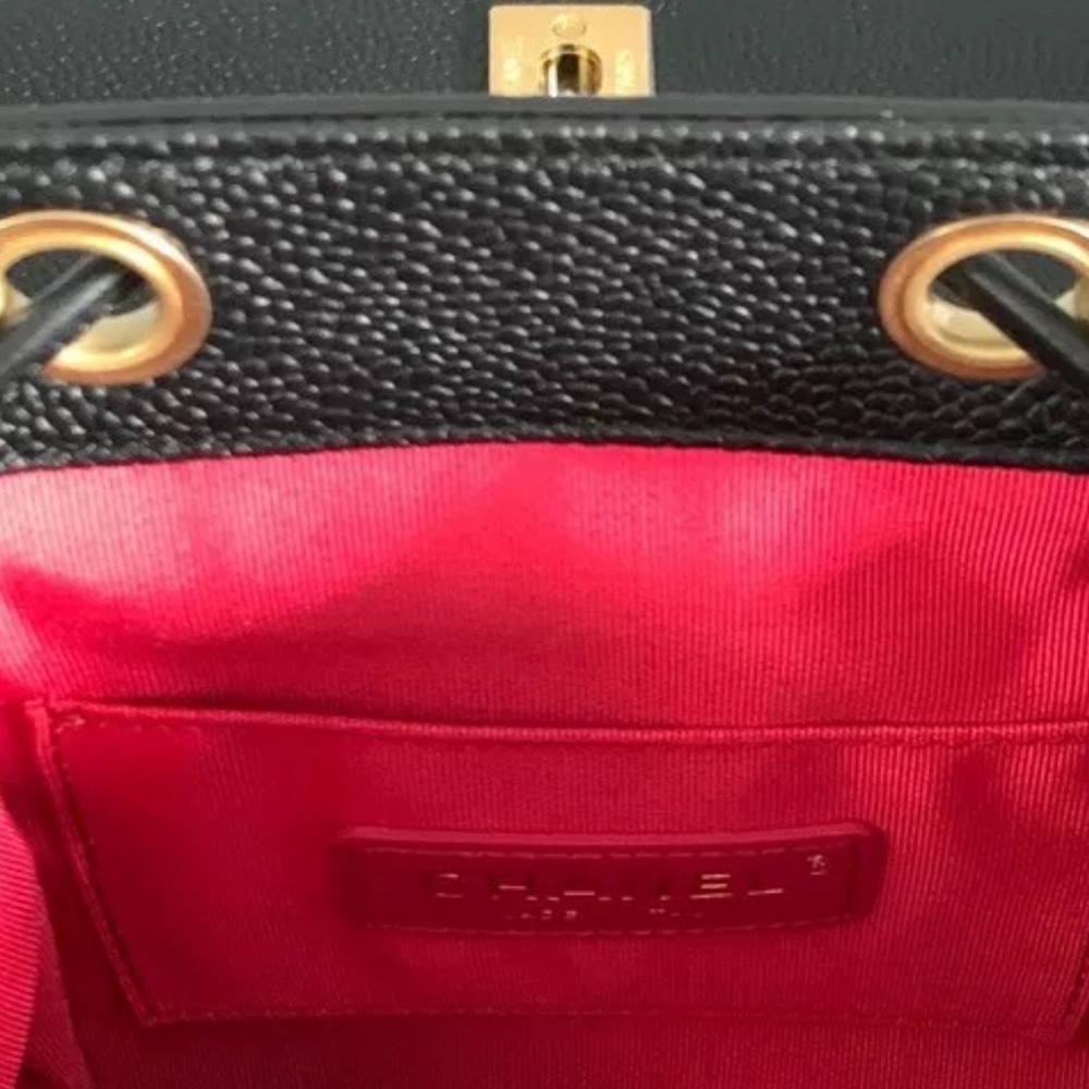 Auth Chanel Parisian Journey caviar gold backpack - Picture 8 of 13